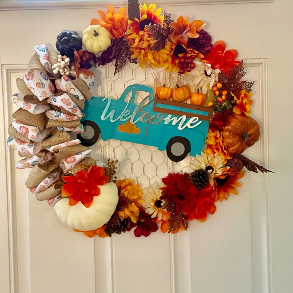 Handmade fall wreath